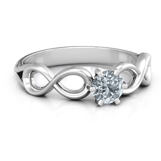Sterling Silber Solitaire Infinity Ring