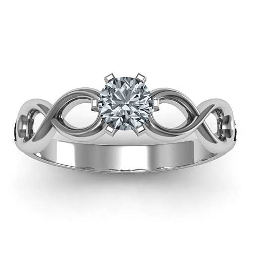 Sterling Silber Solitaire Infinity Ring