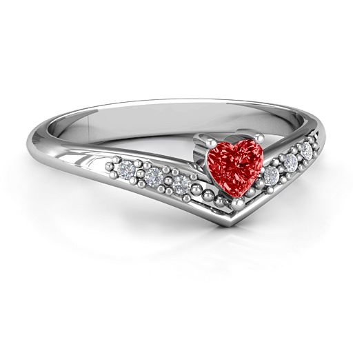 V Accented Herz Ring