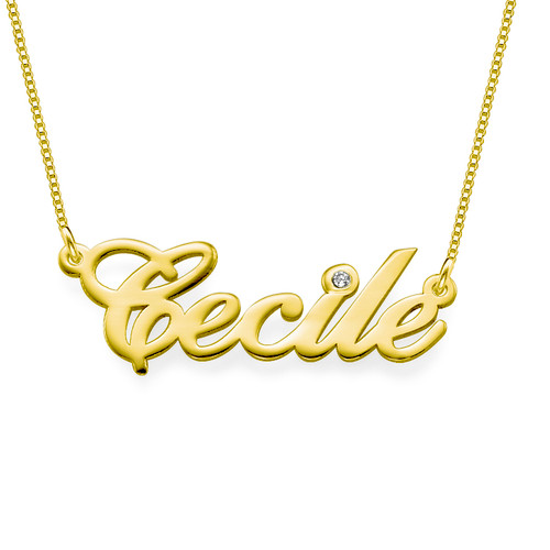 18ct Gold und Diamant Namenskette