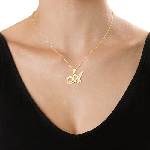 18ct vergoldete Initialen Anhänger mit jedem Buchstaben