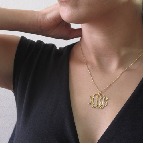 18ct Gold überzogene Sterlingsilber Initialen Halskette