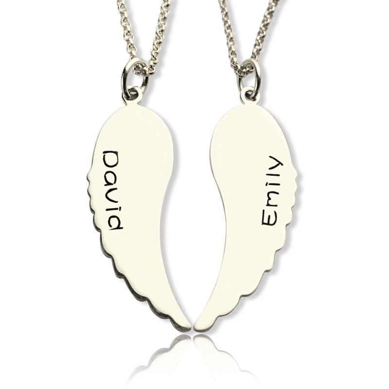 Individuell gestaltet sein und ihr Angel Wings Halskette Set Silber