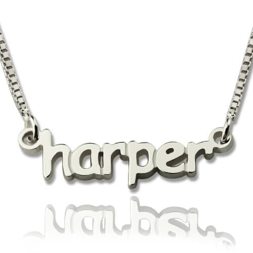 Personalisierte Mini Namensbuchstaben Halskette aus Sterling Silber
