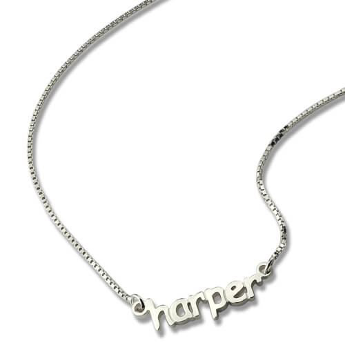 Personalisierte Mini Namensbuchstaben Halskette aus Sterling Silber