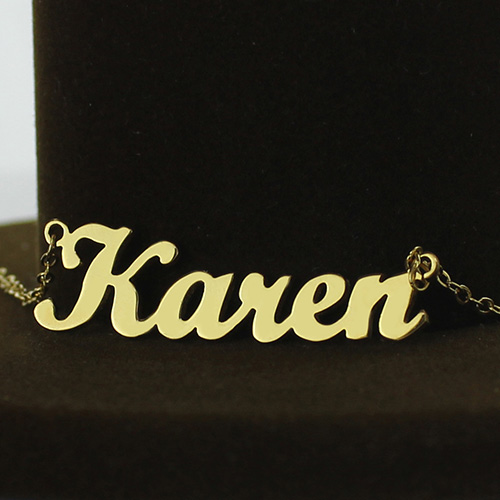 Gold Silber 925 Karen Art Name Halskette