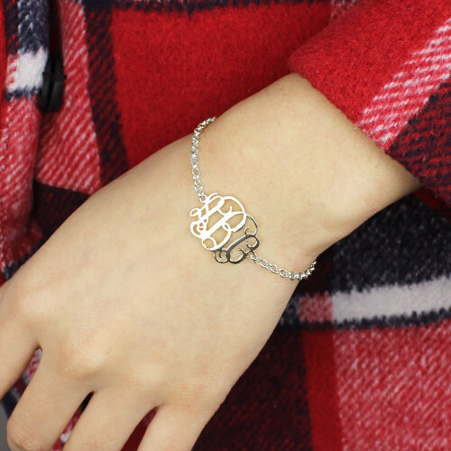 Sterling Silber Monogramm Armband
