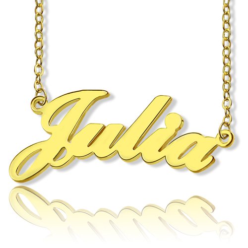 Personalisierte Klassische Namenskette in 18 karätigem Gold überzogen