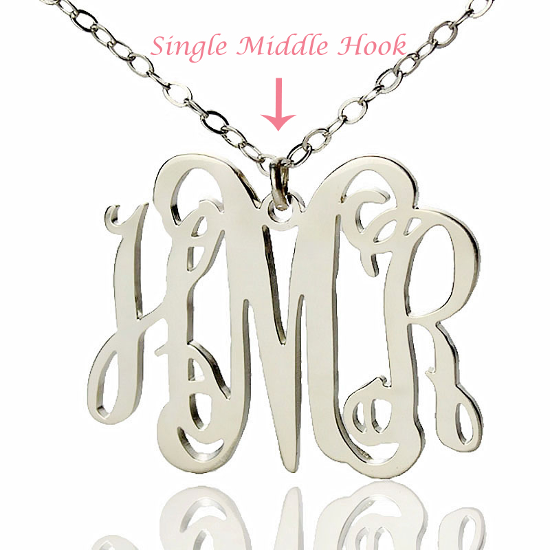 Alexis Bellino Art Monogramm Halskette Fest Weißgold 18 Karat