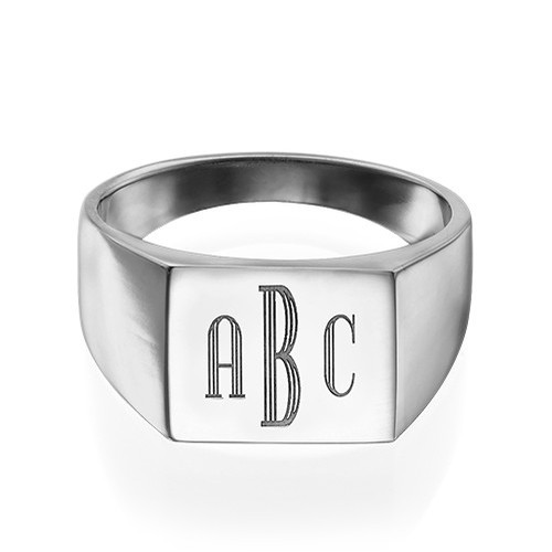 Monogramm Siegelring in Silber
