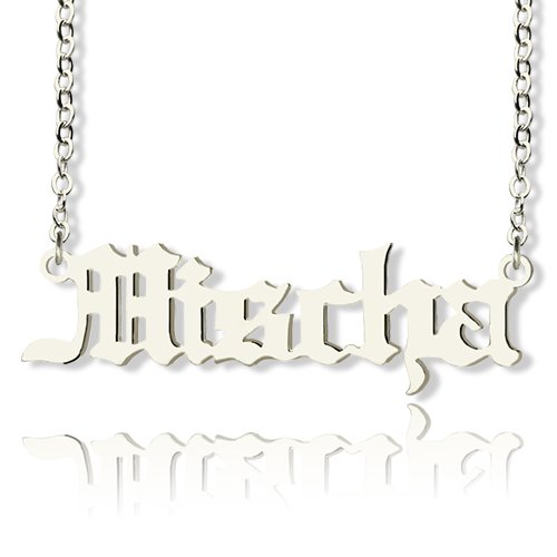 Altenglischen Namen Halskette aus Sterling Silber