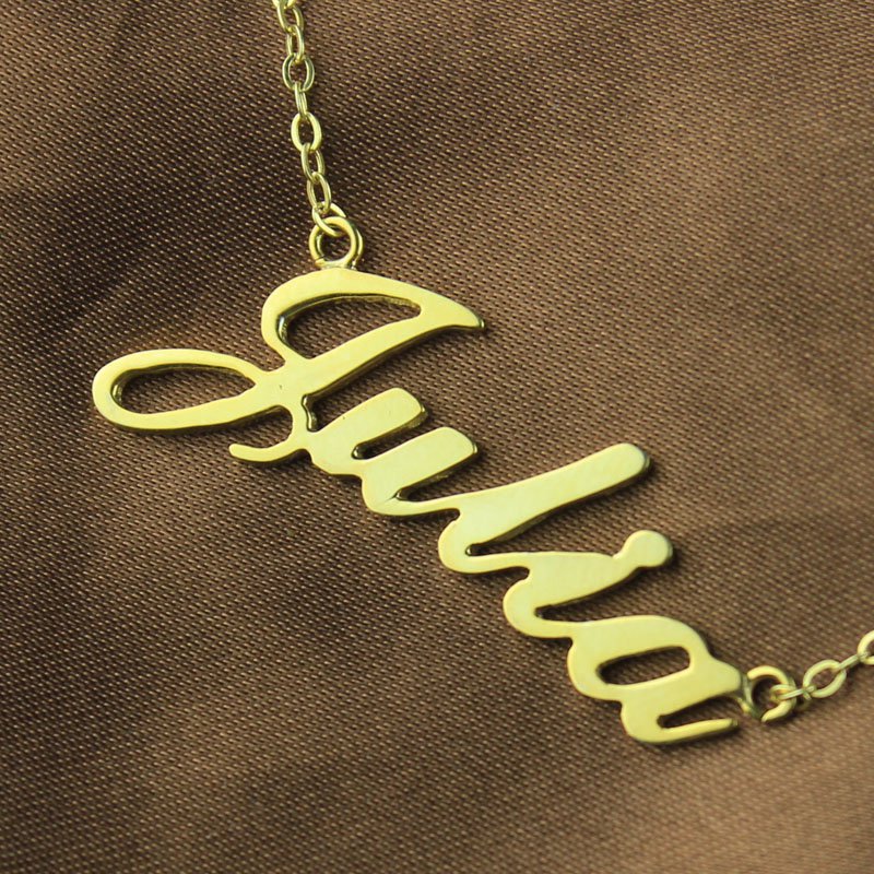 Personalisierte Klassische Namenskette in 18 karätigem Gold überzogen
