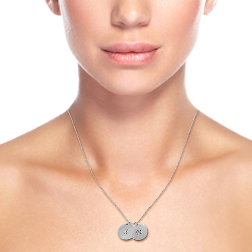 Personalisierte Sterling Silber Disc Halskette