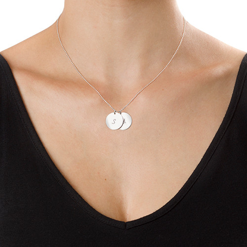 Personalisierte Sterling Silber Disc Halskette