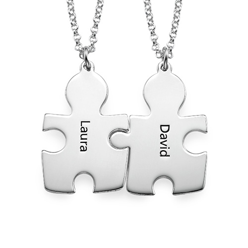 Personalisierte Silber Puzzle Halskette