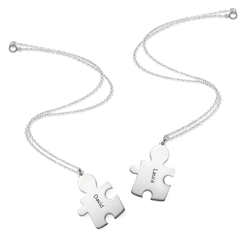 Personalisierte Silber Puzzle Halskette