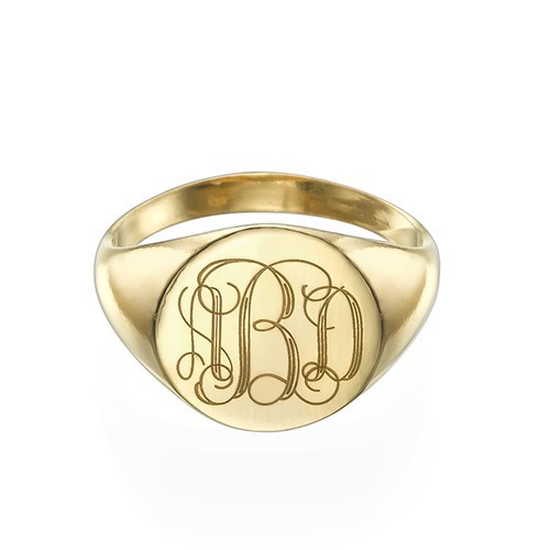 Siegelring in Gold Plating mit graviertem Monogramm