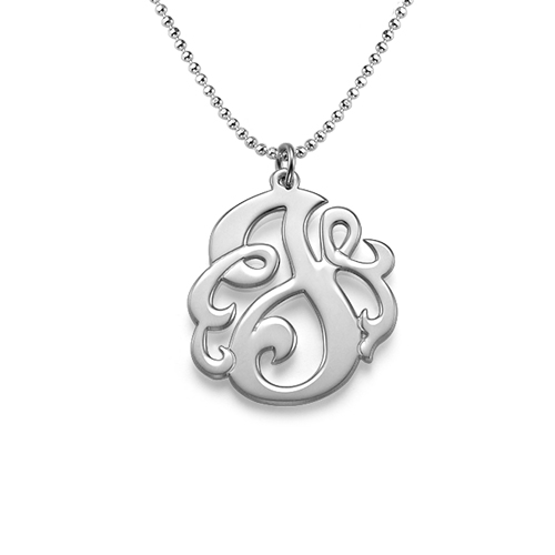 Silber Wirbler Initial Halskette