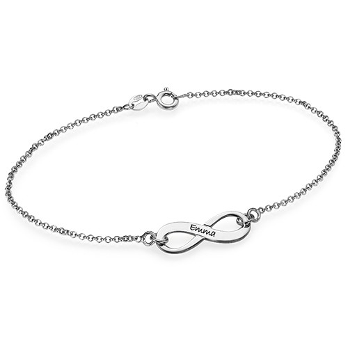 Sterling Silber mit eingraviertem Infinity Armband / Fußkettchen