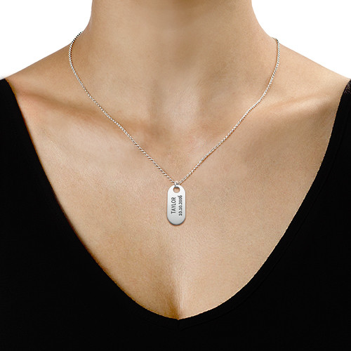 Sterling Silber ID Tag Halskette