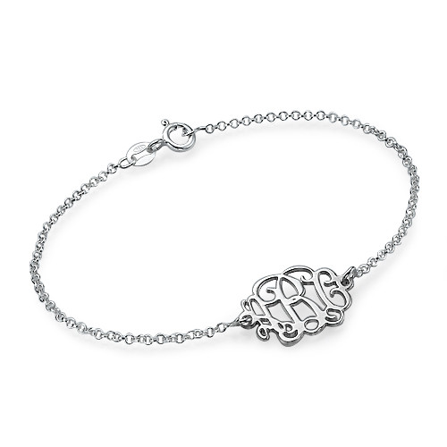 Sterling Silber Initialen Armband / Fußkettchen