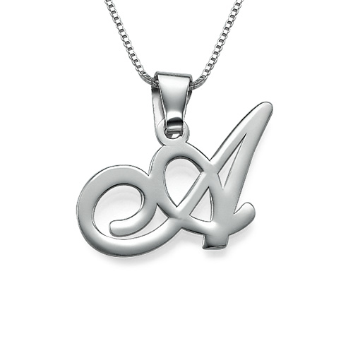 Sterlingsilber Initialen Anhänger mit jedem Buchstaben