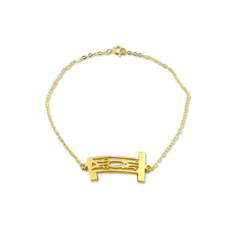Personal Gold Silber 925 3 Initialen Monogramm Armband