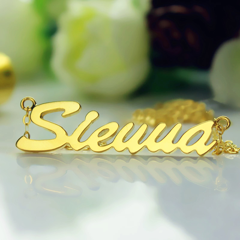 18ct Gold überzogener Sienna Art Name Halskette