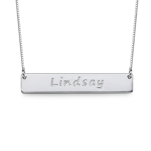 Sterling Silver Bar Halskette Typenschild