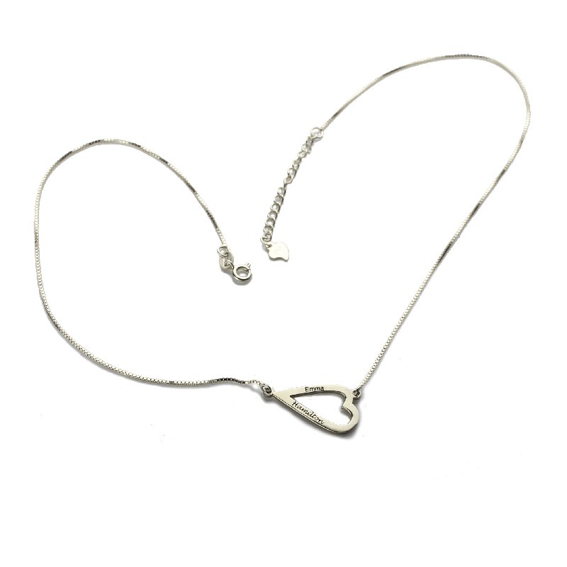 Lieber Schmuck Set Open Heart Namenskette Armband