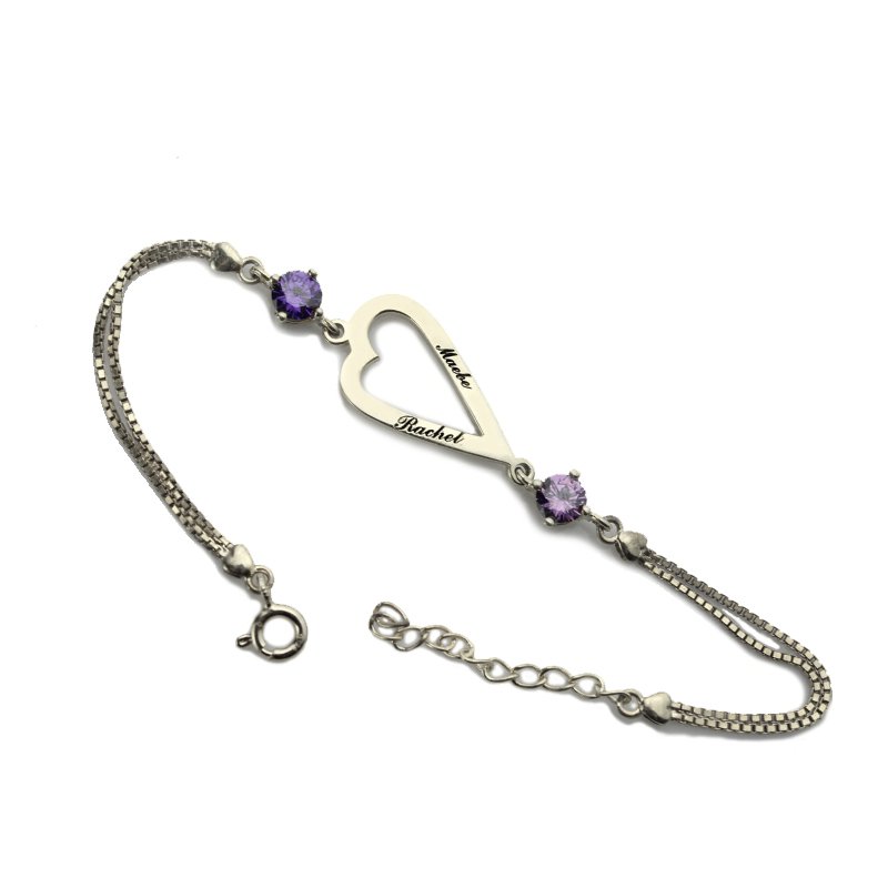 Lieber Schmuck Set Open Heart Namenskette Armband