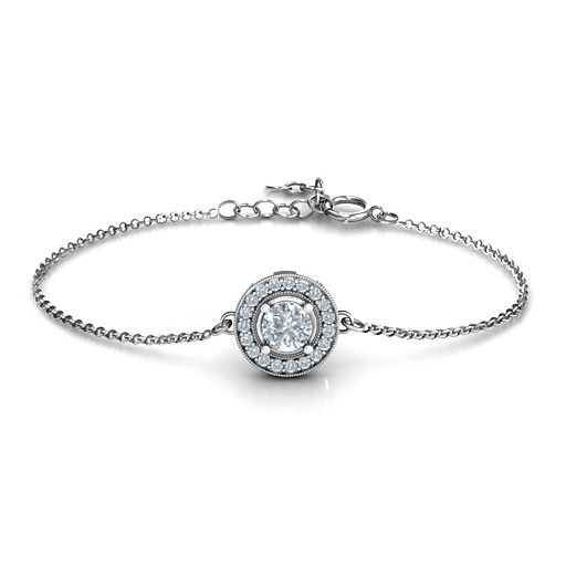 Personalisierte Halo und Akzente Armband