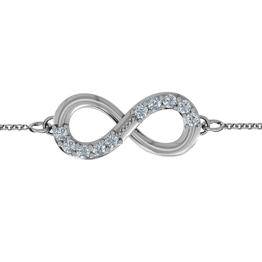 Sterling Silber Birthstone Accent Infinity Armband