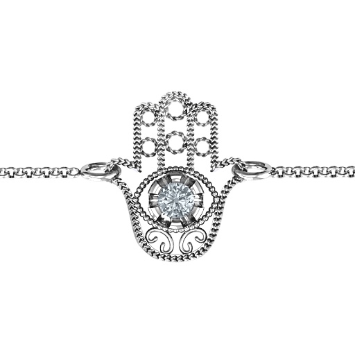 Personalisierte Upright Hamsa Armband