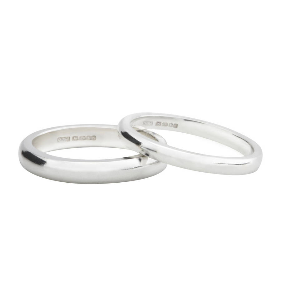 Sterling Silber D Form Wedding Band