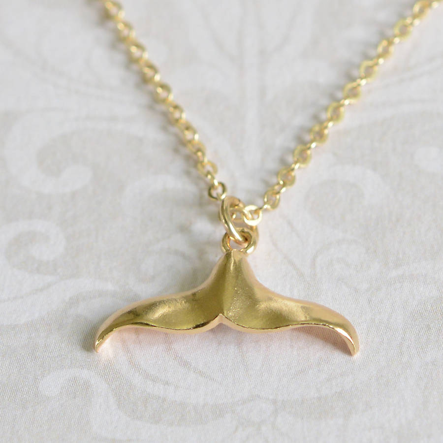 Gold Whale Tail Anhänger Halskette