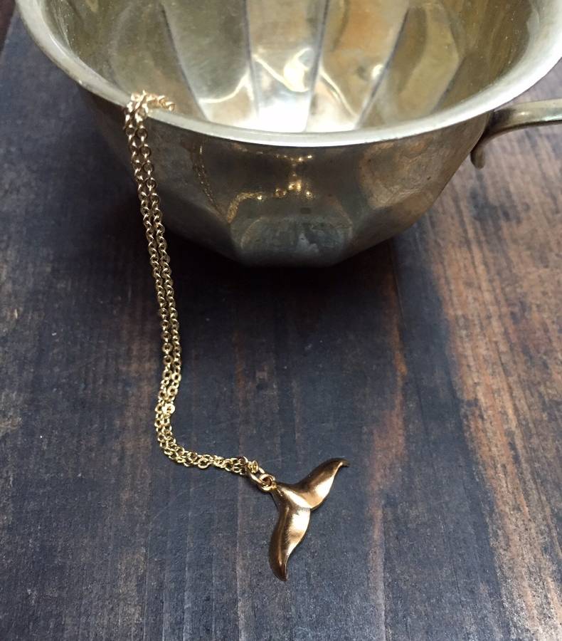 Gold Whale Tail Anhänger Halskette