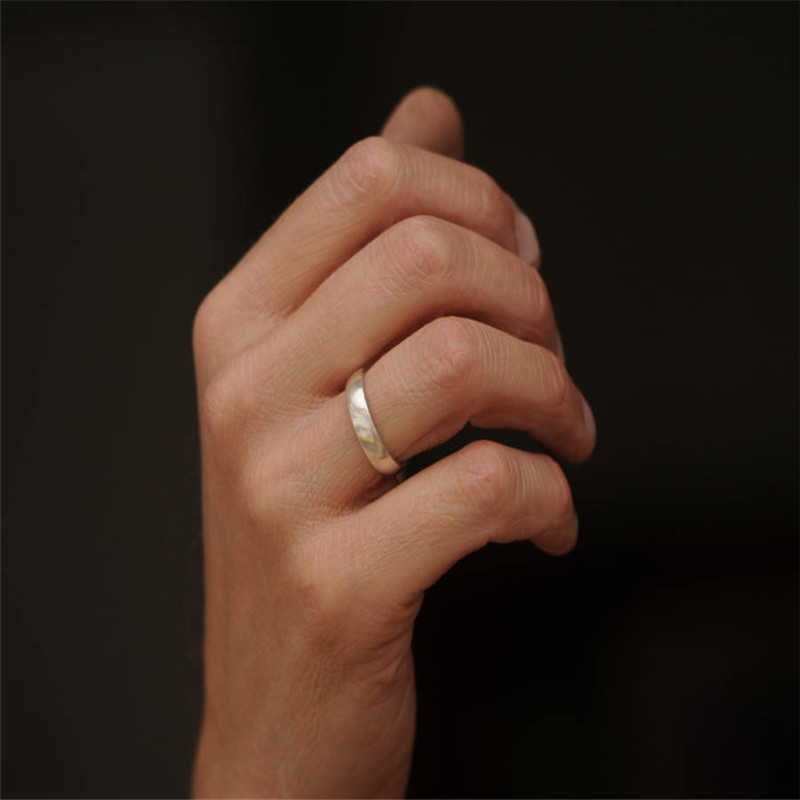 Mans Silber Wedding Band