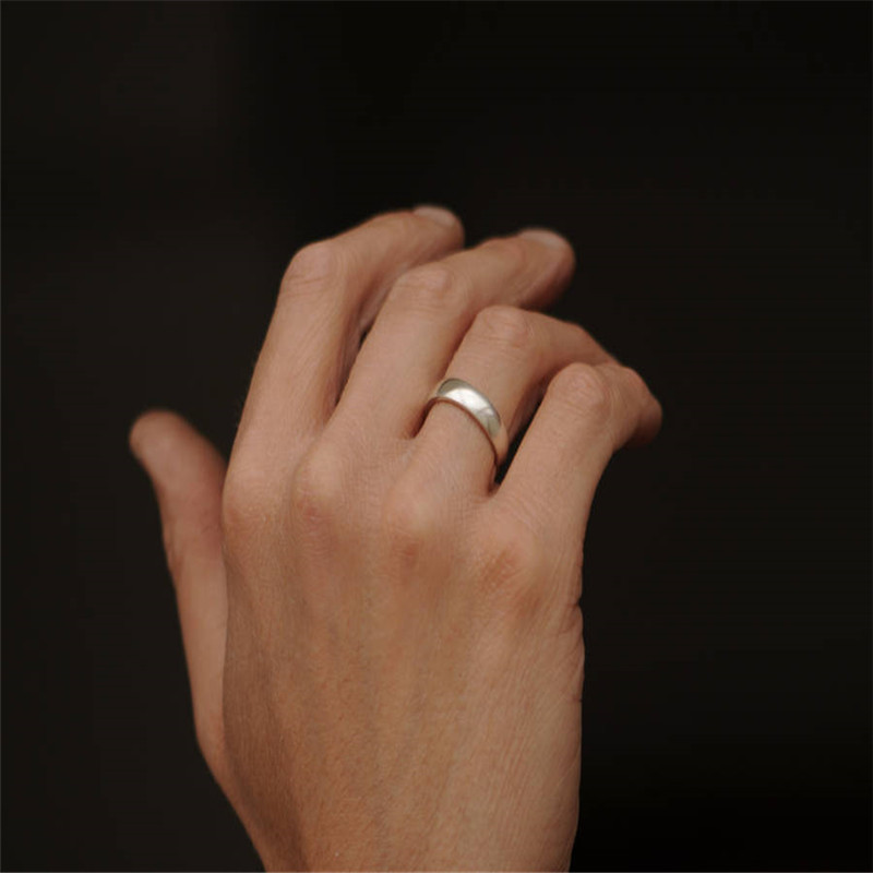 Mans Silber Wedding Band