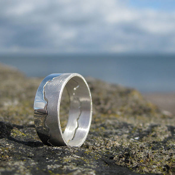 Mens Küste Karte Ring