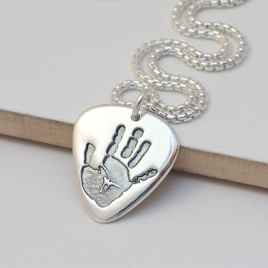 Mens Personalisierte Hand oder Fußabdruck Halskette