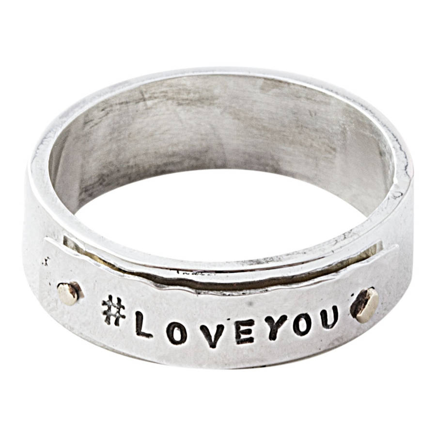 Personalisierte Silber und Gold Rivet Ringe