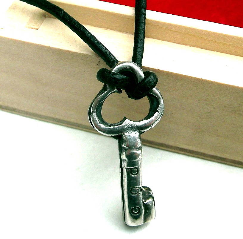 Personalisierte Silber Schlüssel Halskette