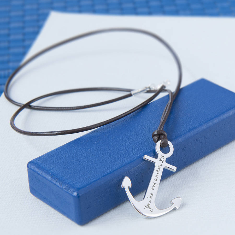 Mens Personalisierte Sterling Silber Ankerkette