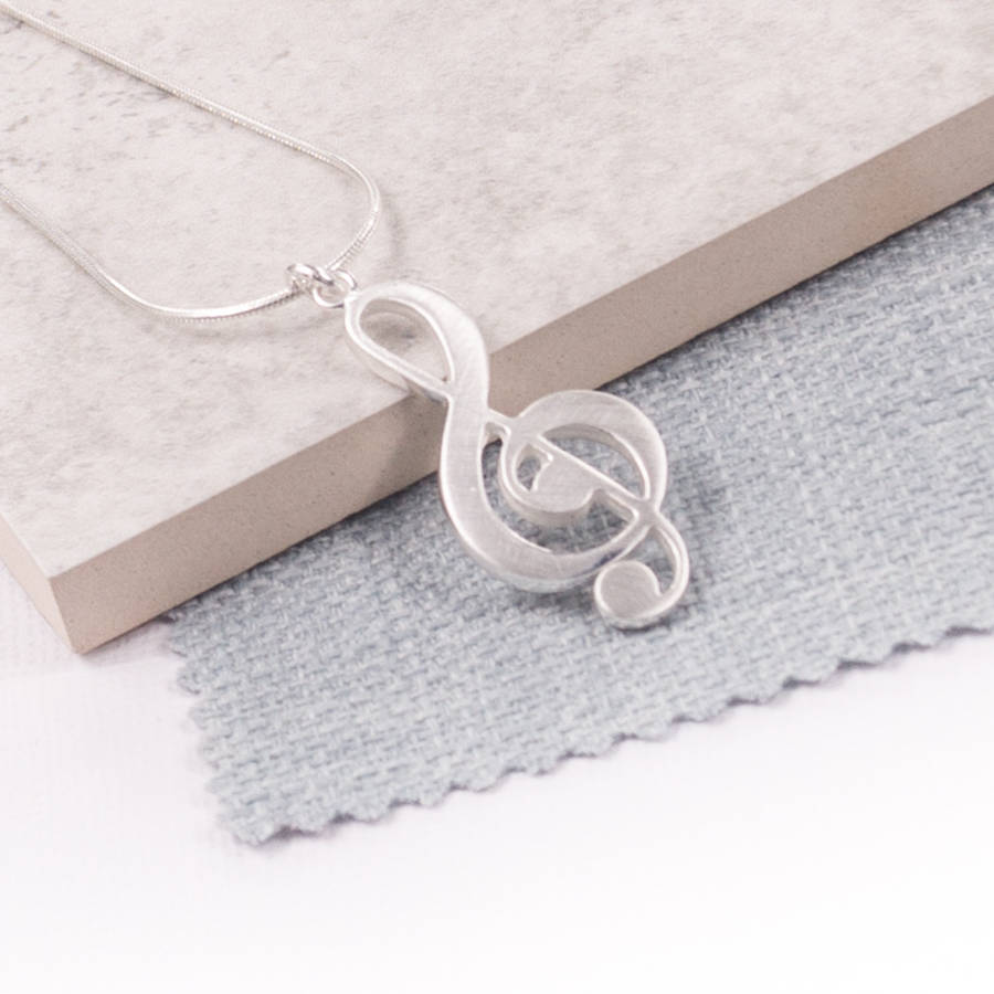 Silber Violinschlüssel Anhänger