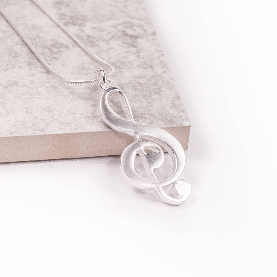 Silber Violinschlüssel Anhänger