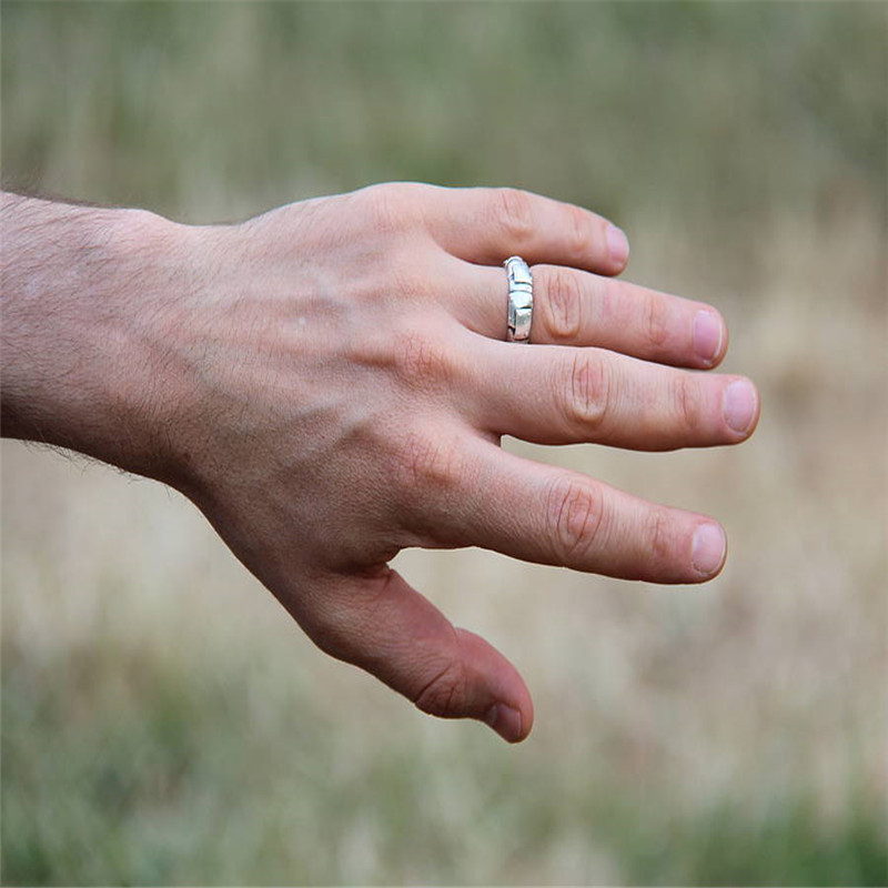 Steampunk Sterling Silber Wedding Band
