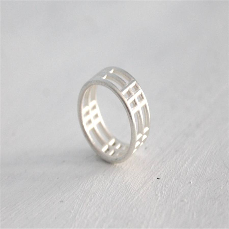 Sterling Silber Einbeziehungen Zwei Ring