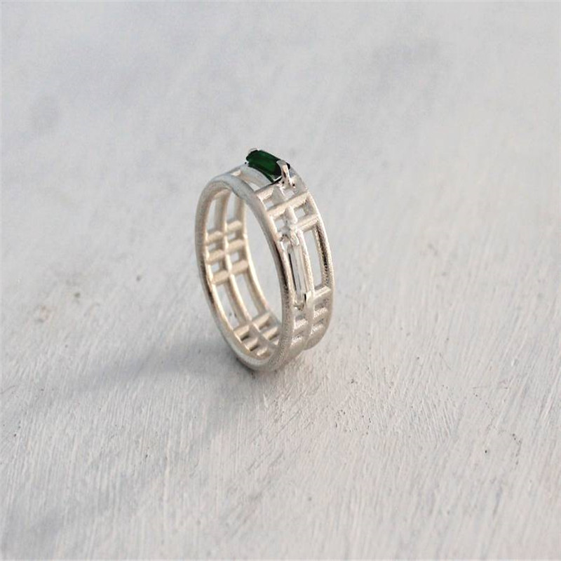 Sterling Silber Einbeziehungen Zwei Ring