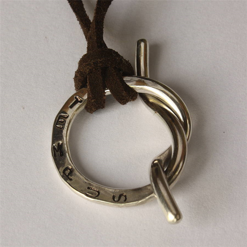 Personalisierte Unisex Silber Knot Halskette